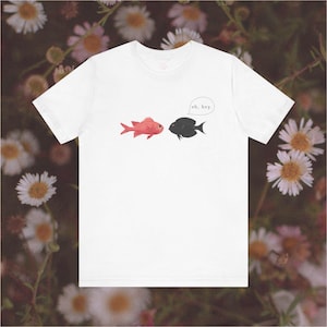 Quirky Vintage Fish Meeting Unisex Tee, Oh Hey Funny Graphic T-Shirt, Fishermen Gift, Fish Lover Shirt, Short Sleeve Top