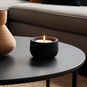 Modern ribbed tealight holder | 3D printing