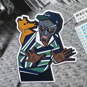 MF DOOM x Quasimoto Cartoon Style Sticker | Iconic Hip-Hop Vinyl Decal | Perfect for Laptops, Water Bottles, Notebooks