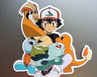 Pokemon Ash and Friends Vinyl Sticker - Anime Collectible