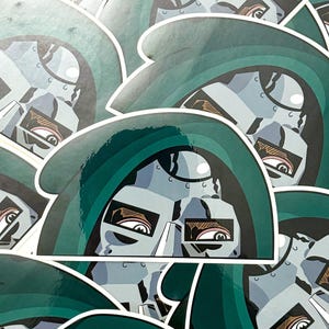 MF DOOM Peeker Sticker | DOOMSDAY Alternate Cover | Hip-Hop Peeker Decal | Vinyl Sticker for Laptop, Water Bottle, Notebook