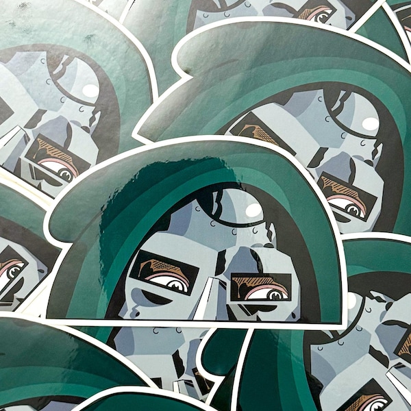MF DOOM Peeker Sticker | DOOMSDAY Alternate Cover | Hip-Hop Peeker Decal | Vinyl Sticker for Laptop, Water Bottle, Notebook