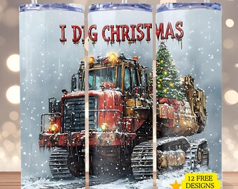 I Dig Christmas PNG Excavator Sublimation Digital Download Christmas Kids Gifts PNG Construction Trucks Sublimation PNG Christmas Boys Png