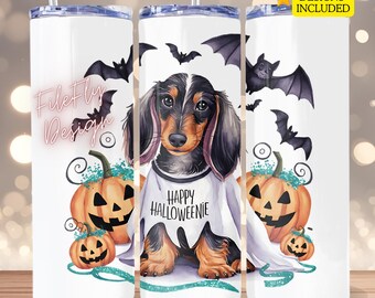 Happy Halloweenie Dachshund PNG, Dog Mom Gift, Dachshund Lover, Halloween Gift, Wiener PNG, Sausage Dog PNG Doxie, Halloween Pumpkin