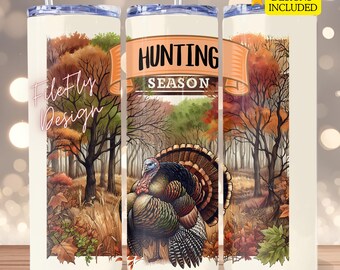 Camo Turkey Hunting Season Tumbler Wrap 20oz Sublimation Tumbler Design, Camouflage Straight Skinny , Hunting Season , Men Tumbler Wrap
