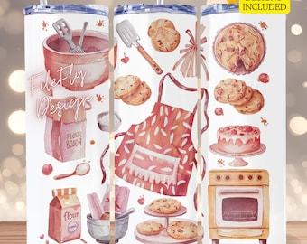 Watercolor Baking Clipart, Baking Supplies PNG, Home Bakery Logo, Cookie Baking PNG, Culinary Clipart Set, Bakery PNG Sublimation