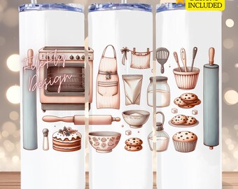 Watercolor Baking Clipart, Baking Supplies PNG, Home Bakery Logo, Cookie Baking PNG, Culinary Clipart Set, Bakery PNG Sublimation