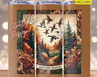 Camo Duck Hunting Season Tumbler Wrap 20oz Sublimation Tumbler Design, Camouflage Straight Skinny , Hunting Season , Men Tumbler Wrap Design