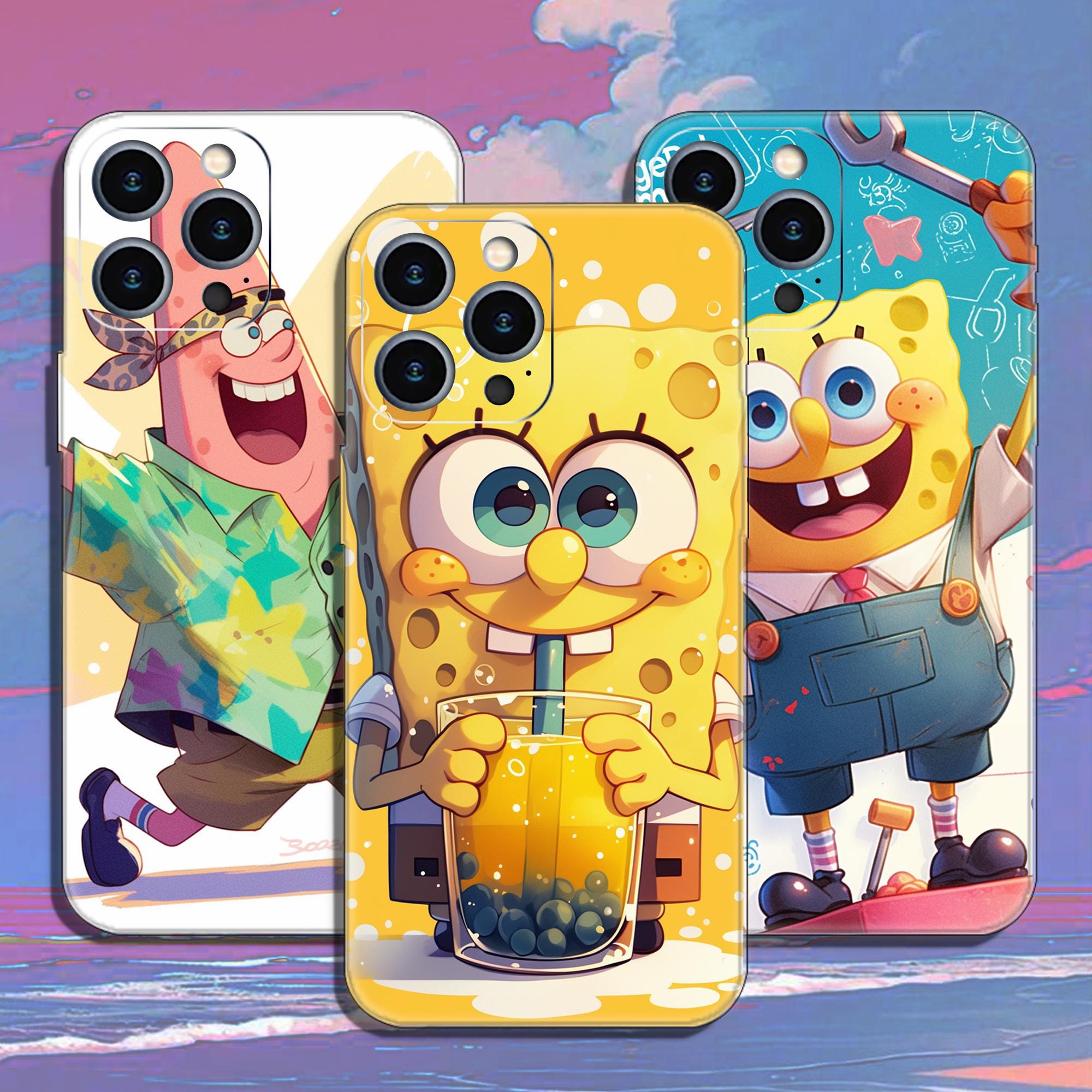 spongebob Phone Case iPhone 5 6 7 8 11 12 13 14 15 XS XR Plus Pro Max / Samsung Galaxy Note Ultra S24 S23 S10 A14 A13