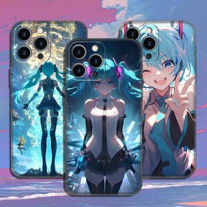 Anime case Hatsune Miku anime Cases iPhone13pro mini/14pro max/15Plus 16pro Max Samsung S24/23/22/A13 4G5G/A14/A04E/A54/A34 Hatsune Miku