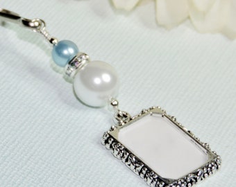 Something Blue Wedding Bouquet Photo Charm: Memorial Memento