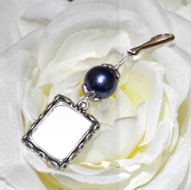 Wedding bouquet photo charm. Small picture frame for a brides Etsy