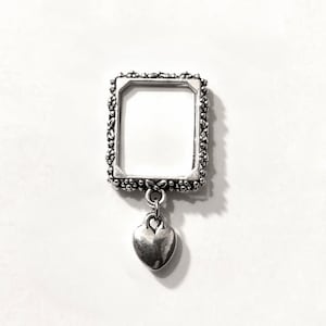 Memorial photo lapel pin with tiny heart and small picture frame. Graduation gift. Remembrance photo brooch. DIY or I do photo. image 10