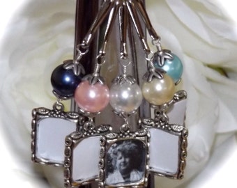 Wedding bouquet photo charm. Small picture frame for a brides bouquet. Bridal shower gift for her.