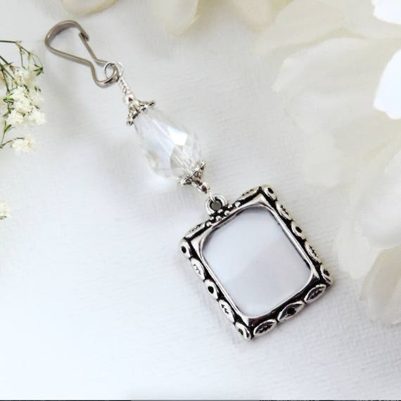 Wedding Bouquet Photo Charm With Teardrop