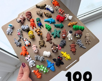 100 PCS Mini Fidget Toy Pack – Mixed Animal Figures, Party Favors