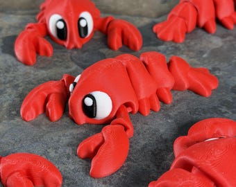 Chunky Red Lobster Figure, Playful Ocean Animal Decor, Collectible Sea Creature Toy