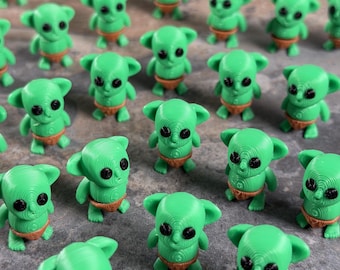 Miniature Green Goblin Figurines, Fantasy Creature Set, Tiny Monster Toys (10, 50, 100 Pack)