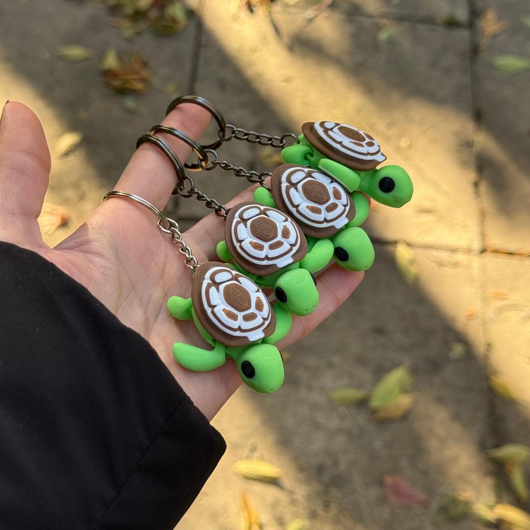 Turtle Keychain – Mini Turtle Charm for Bag or Keys - Etsy