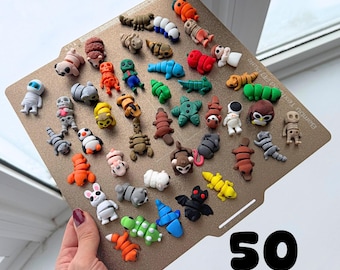 Pacote com 50 Mini Brinquedos Anti-Stress – Figuras de Animais Sortidas, Lembrancinhas para Festas