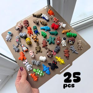 25 PCS Mini Fidget Toy Pack – Mixed Animal Figures, Party Favors