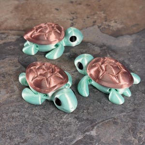 Chunky Turtle Figure, Ocean Animal Decor, Shiny Shell Collectible, Playful Sea Buddy