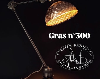 GRAS Lamp number 300 ‘special’ - Restored Antique French Factory Lighting - 1920s Machine Tool Light - Mercurised Reflector