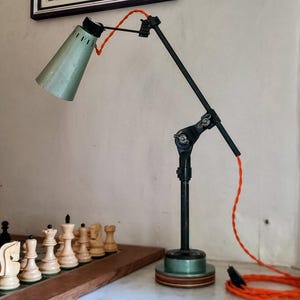 Vintage Fostoria Articulating Task Lamp: Restored Mid-Century Industrial Light
