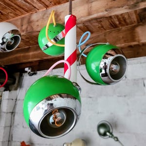 Vintage Eyeball Pendant Light – Pop Memphis x Space Age Edition – Fully Restored One-of-a-Kind Piece
