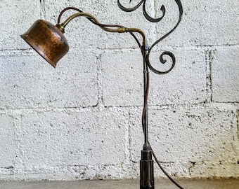 Upcycled Floral Table Lamp – Handmade Recycled Art – Unique Eco-Friendly Lighting