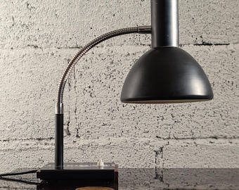 Desk Lamp Chrome & Aluminium Swan Neck Lamp by Prova Italia 1970's