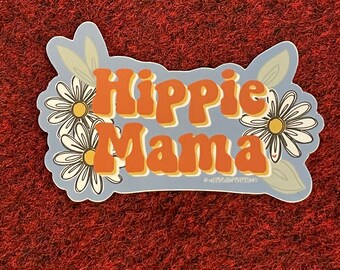 Hippie Mama Vinyl Sticker for hydros, laptops, journals, surfboards and more **FREE SHIPPING**