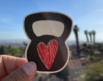 Kettlebell Strong CrossFit Vinyl Sticker for hydros, laptops, journals, surfboards and more **FREE SHIPPING**
