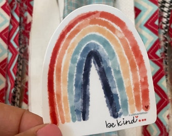 Be Kind Rainbow Vinyl Sticker for hydros, laptops, journals, surfboards and more **FREE SHIPPING**