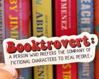 Booktrovert Vinyl Sticker for hydros, laptops, journals, surfboards and more **FREE SHIPPING**