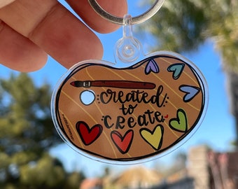 Acrylic Key Chain Created to Create Paint Palette Artist| Teacher Gift|Encouraging Gift|Favors