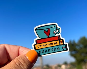 I’d rather be reading Vinyl Sticker for Journals, hydros, laptops and more with **FREE SHIPPING**