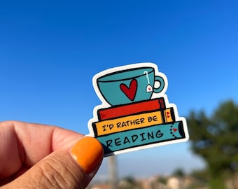 I’d rather be reading Vinyl Sticker for Journals, hydros, laptops and more with **FREE SHIPPING**