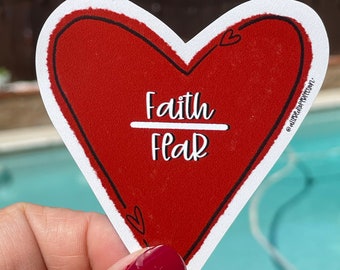Faith Over Fear Red Heart Magnet|Mothers Day Gift| Encouragement