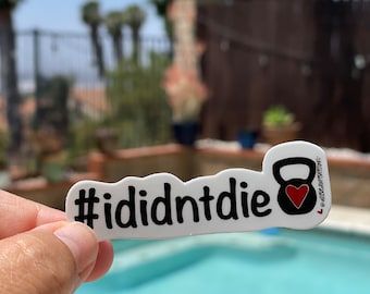 I Didn’t Die Kettlebell Strong CrossFit Vinyl Sticker for hydros, laptops, journals, surfboards and more **FREE SHIPPING**