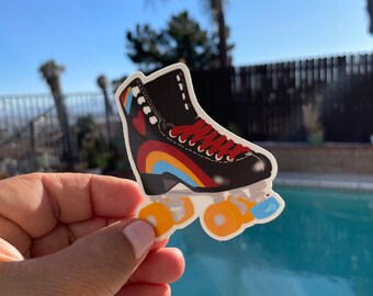 Retro Roller Skate Vinyl Sticker for hydros, laptops, journals, surfboards and more **FREE SHIPPING**