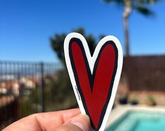 Thee Red Heart Vinyl Sticker for hydros, laptops, journals, surfboards and more **FREE SHIPPING**