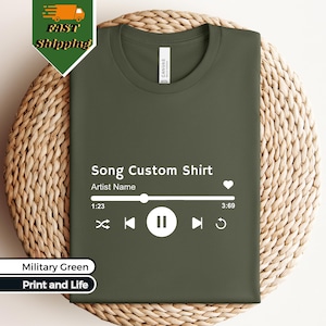 Song Custom Shirt Gift For Birthday, Custom Artist Name Shirt, Custom Song Name T-Shirt, Favorite Song Tee, Custom Favorite Artist
