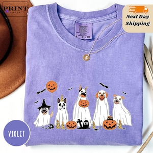 Comfort Colors® Сute Ghost Dog T-shirt, Ghost Dog Tee,Halloween Dog T-shirt, Spooky Season Gift, Dog Lovers Tshirt, Halloween Cute Shirt
