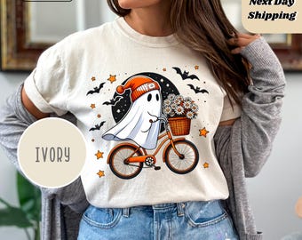 Comfort Colors® Cute Halloween Ghost Shirt, Halloween Women's Shirt, Fall Shirt, Halloween Party Shirt, Spooky Season Shirt, Autumn Shirt