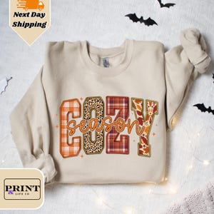 Cozy Season Sweatshirt, Retro Fall Sweatshirt, Get Cozy Sweatshirt, Womens Fall Sweaters, Fall Graphic Tee, Women Fall Shirt,Sweater Weather