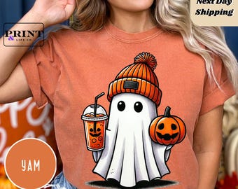 Comfort Colors® Cute Halloween Ghost Shirt, Halloween Women's Shirt, Fall Shirt, Halloween Party Shirt, Spooky Season Shirt, Autumn Shirt