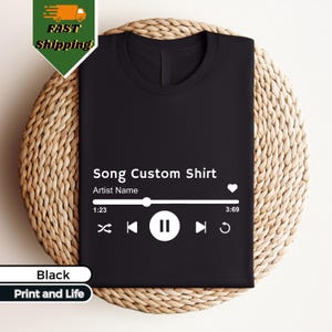 Song Custom Shirt Gift For Birthday, Custom Artist Name Shirt, Custom Song Name T-Shirt, Favorite Song Tee, Custom Favorite Artist