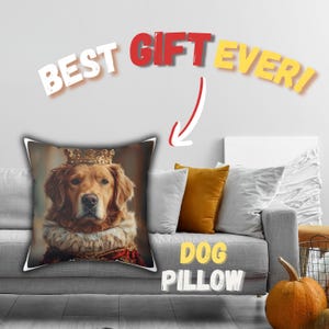 Royal Dog Pillow | Funny Dog Pillow | Body pillow | Picture Cushion | Double Printed Pet Pillow | Christmas Gifts | Pet Memorial Gift