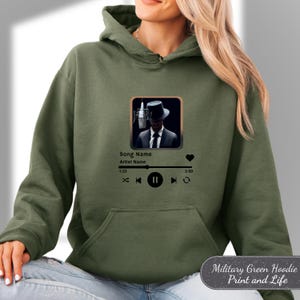 Personalized Song & Photo Hoodie, Music Lover Sweatshirt, Custom Artist Name Sweatshirt, Music Hoodie, Favorite Song Sweatshirt